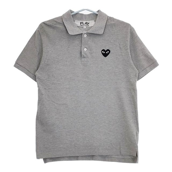 PLAY COMME des GARCONS 鹿の子ポロ ハート AZ-T078 半袖 ポロシャツ AD2012 グレー レディース プレイコムデギャルソン【中古】5-0720S∞