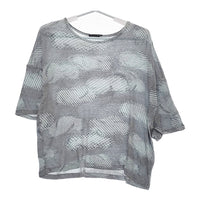 mina perhonen zs8547 after rain サイズ36 リネン混 定価24200円 カットソー グレー ライトブルー レディース ミナペルホネン【中古】5-0223S♪