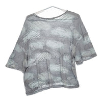 mina perhonen zs8547 after rain サイズ36 リネン混 定価24200円 カットソー グレー ライトブルー レディース ミナペルホネン【中古】5-0223S♪