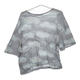 mina perhonen zs8547 after rain サイズ36 リネン混 定価24200円 カットソー グレー ライトブルー レディース ミナペルホネン【中古】5-0223S♪