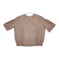mina perhonen abs1224 sunny hole サイズ36 定価52800円 Vネック ブラウス シャツ ブラウン レディース ミナペルホネン【中古】5-0223S♪