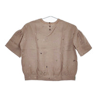 mina perhonen abs1224 sunny hole サイズ36 定価52800円 Vネック ブラウス シャツ ブラウン レディース ミナペルホネン【中古】5-0223S♪