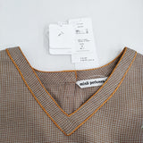 mina perhonen abs1224 sunny hole サイズ36 定価52800円 Vネック ブラウス シャツ ブラウン レディース ミナペルホネン【中古】5-0223S♪