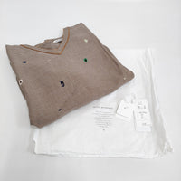 mina perhonen abs1224 sunny hole サイズ36 定価52800円 Vネック ブラウス シャツ ブラウン レディース ミナペルホネン【中古】5-0223S♪