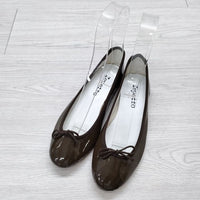 repetto Cendrillon エナメル パテント サイズ36 バレエシューズ ダークブラウン レディース レペット【中古】4-0926G◎