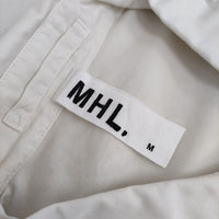 MHL. GARMENT DYE COTTON POPLIN 596-3150553 半袖シャツ 23SS オフホワイト メンズ エムエイチエル【中古】5-0623S∞