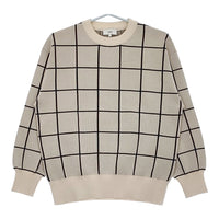 HYKE PLAID JAQUARD SWEATER サイズ1 セーター ニット 22SS ベージュ ブラック レディース ハイク【中古】5-0223M♪