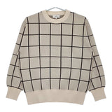 HYKE PLAID JAQUARD SWEATER サイズ1 セーター ニット 22SS ベージュ ブラック レディース ハイク【中古】5-0223M♪