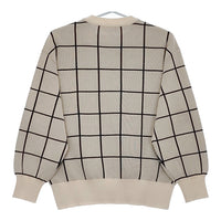 HYKE PLAID JAQUARD SWEATER サイズ1 セーター ニット 22SS ベージュ ブラック レディース ハイク【中古】5-0223M♪