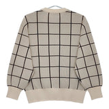 HYKE PLAID JAQUARD SWEATER サイズ1 セーター ニット 22SS ベージュ ブラック レディース ハイク【中古】5-0223M♪