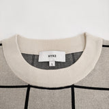 HYKE PLAID JAQUARD SWEATER サイズ1 セーター ニット 22SS ベージュ ブラック レディース ハイク【中古】5-0223M♪