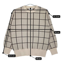 HYKE PLAID JAQUARD SWEATER サイズ1 セーター ニット 22SS ベージュ ブラック レディース ハイク【中古】5-0223M♪