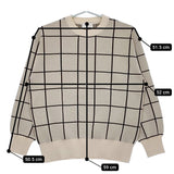 HYKE PLAID JAQUARD SWEATER サイズ1 セーター ニット 22SS ベージュ ブラック レディース ハイク【中古】5-0223M♪