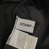 STAMP AND DIARY 切替 半袖 刺繍 コットン ブラウス シャツ ブラック レディース スタンプ アンド ダイアリー【中古】5-0720S∞