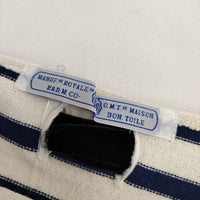 R&D.M.Co- ベロアリボン ノースリーブ ボーダー チュニック Ｔシャツ カットソー キナリ ネイビー レディース オールドマンズテーラー【中古】5-0720S∞