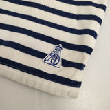 R&D.M.Co- ベロアリボン ノースリーブ ボーダー チュニック Ｔシャツ カットソー キナリ ネイビー レディース オールドマンズテーラー【中古】5-0720S∞