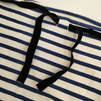 R&D.M.Co- ベロアリボン ノースリーブ ボーダー チュニック Ｔシャツ カットソー キナリ ネイビー レディース オールドマンズテーラー【中古】5-0720S∞
