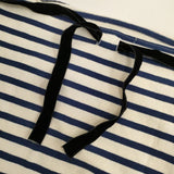 R&D.M.Co- ベロアリボン ノースリーブ ボーダー チュニック Ｔシャツ カットソー キナリ ネイビー レディース オールドマンズテーラー【中古】5-0720S∞