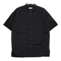 BALLAST ARK バラストアーク 未使用品 COTTON LINEN STAND COLLAR SHIRT 定価22300円 BA09-SH002 半袖シャツ ブラック メンズ【中古】5-0623S∞