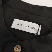 BALLAST ARK バラストアーク 未使用品 COTTON LINEN STAND COLLAR SHIRT 定価22300円 BA09-SH002 半袖シャツ ブラック メンズ【中古】5-0623S∞