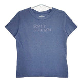45R/45rpm ロゴ入り コットン 半袖Ｔシャツ カットソー ブルーグレー レディース フォーティーファイブアールピーエム【中古】5-0720S∞