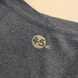 45R/45rpm ロゴ入り コットン 半袖Ｔシャツ カットソー ブルーグレー レディース フォーティーファイブアールピーエム【中古】5-0720S∞