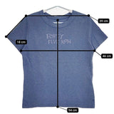 45R/45rpm ロゴ入り コットン 半袖Ｔシャツ カットソー ブルーグレー レディース フォーティーファイブアールピーエム【中古】5-0720S∞