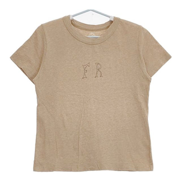 45R/45rpm 刺繍 コットン 半袖Ｔシャツ カットソー ベージュ レディース フォーティーファイブアールピーエム【中古】5-0720S∞