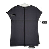 45R/45rpm ラミーカノコロングTシャツ 定価17600円 半袖Ｔシャツ カットソー 濃紺 ネイビー レディース フォーティーファイブアールピーエム【中古】5-0720S∞