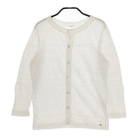 45R/45rpm ニットレースCARDIGAN 定価35200円 コットン カーディガン ホワイト レディース フォーティーファイブアールピーエム【中古】5-0410M∞