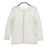 45R/45rpm ニットレースCARDIGAN 定価35200円 コットン カーディガン ホワイト レディース フォーティーファイブアールピーエム【中古】5-0410M∞