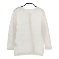 45R/45rpm ニットレースCARDIGAN 定価35200円 コットン カーディガン ホワイト レディース フォーティーファイブアールピーエム【中古】5-0410M∞