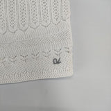 45R/45rpm ニットレースCARDIGAN 定価35200円 コットン カーディガン ホワイト レディース フォーティーファイブアールピーエム【中古】5-0410M∞