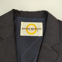 MASSE MENSCH コインボタン ウールシルク テーラードジャケット 濃紺 ネイビー レディース マッセメンシュ【中古】5-0410M∞