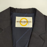 MASSE MENSCH コインボタン ウールシルク テーラードジャケット 濃紺 ネイビー レディース マッセメンシュ【中古】5-0410M∞