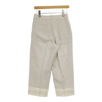 MASSE MENSCH クロップドパンツ センタープレススラックス レーヨンリネン パンツ ベージュ レディース マッセメンシュ【中古】5-0410M∞