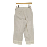 MASSE MENSCH クロップドパンツ センタープレススラックス レーヨンリネン パンツ ベージュ レディース マッセメンシュ【中古】5-0410M∞