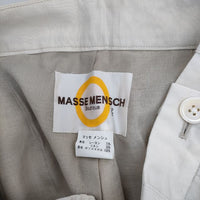 MASSE MENSCH クロップドパンツ センタープレススラックス レーヨンリネン パンツ ベージュ レディース マッセメンシュ【中古】5-0410M∞