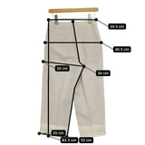 MASSE MENSCH クロップドパンツ センタープレススラックス レーヨンリネン パンツ ベージュ レディース マッセメンシュ【中古】5-0410M∞