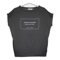 beautiful people ロゴプリント 半袖Ｔシャツ カットソー チャコールグレー レディース ビューティフルピープル【中古】5-0706S∞