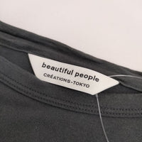 beautiful people ロゴプリント 半袖Ｔシャツ カットソー チャコールグレー レディース ビューティフルピープル【中古】5-0706S∞