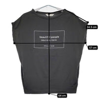 beautiful people ロゴプリント 半袖Ｔシャツ カットソー チャコールグレー レディース ビューティフルピープル【中古】5-0706S∞