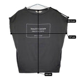 beautiful people ロゴプリント 半袖Ｔシャツ カットソー チャコールグレー レディース ビューティフルピープル【中古】5-0706S∞