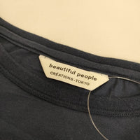 beautiful people ロゴプリント 半袖Ｔシャツ カットソー ネイビー レディース ビューティフルピープル【中古】5-0706S∞