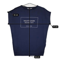 beautiful people ロゴプリント 半袖Ｔシャツ カットソー ネイビー レディース ビューティフルピープル【中古】5-0706S∞