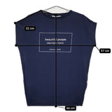 beautiful people ロゴプリント 半袖Ｔシャツ カットソー ネイビー レディース ビューティフルピープル【中古】5-0706S∞