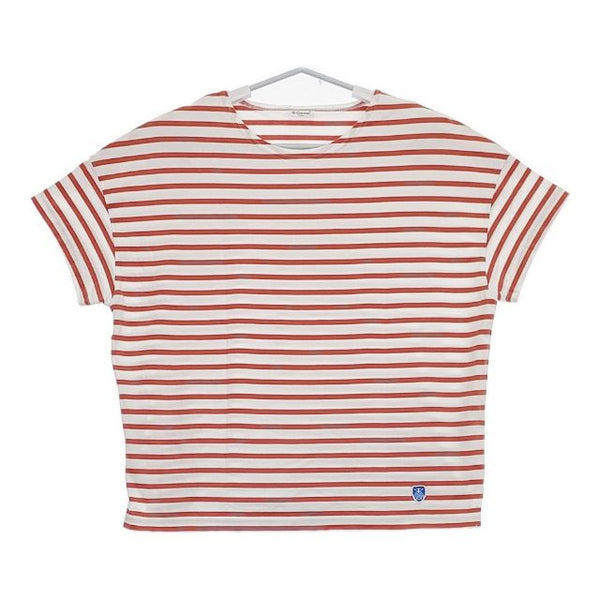 ORCIVAL ボーダー ワイドボートネック 半袖Ｔシャツ カットソー ホワイト レッド レディース オーシバル/オーチバル【中古】5-0706S∞