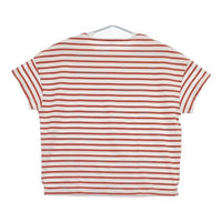 ORCIVAL ボーダー ワイドボートネック 半袖Ｔシャツ カットソー ホワイト レッド レディース オーシバル/オーチバル【中古】5-0706S∞