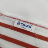 ORCIVAL ボーダー ワイドボートネック 半袖Ｔシャツ カットソー ホワイト レッド レディース オーシバル/オーチバル【中古】5-0706S∞