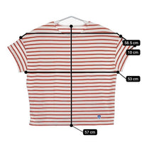 ORCIVAL ボーダー ワイドボートネック 半袖Ｔシャツ カットソー ホワイト レッド レディース オーシバル/オーチバル【中古】5-0706S∞